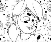 Coloriage Fille de bande anim&eacute; Halloween pour petit