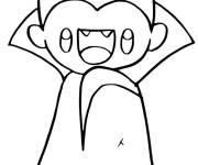Coloriage Gar&ccedil;on en Vampire Halloween pour les petits