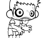 Coloriage Garcon en zombie pour Halloween