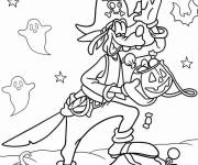 Coloriage Goofy pirate pour la nuit Halloween