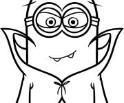 Coloriage Halloween pour petit minions en vampire