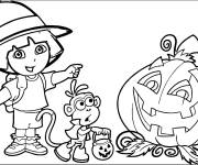 Coloriage Hello Kitty Halloween pour petit
