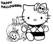 Coloriage Hello Kitty magnifique Halloween pour enfants