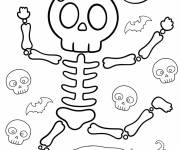 Coloriage Jolie squelette danse pendant le Halloween