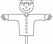 Coloriage L&rsquo;&eacute;pouvantail facile pour les petits enfants
