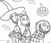 Coloriage Les petits enfants en d&eacute;guisement de Halloween en ligne