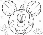 Coloriage Mickey Mouse sur le th&egrave;me d'Halloween