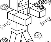 Coloriage Minecraft Zombie Halloween pour petit