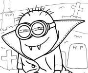 Coloriage Minion Dracula mignon pour les petits