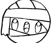 Coloriage Momie en emoji pour Halloween ps