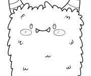 Coloriage Monstre avec des cornes pour Halloween