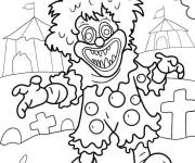 Coloriage Monstre Clown Halloween pour petit