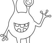 Coloriage Monstre comme un extraterrestre pour Halloween