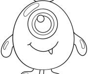 Coloriage Monstre Kawaii facile Halloween