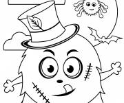 Coloriage Monstre mignon pendant la nuit d'Halloween