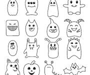 Coloriage Monstres marrants Halloween pour petit