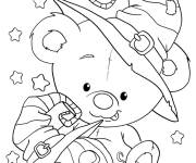 Coloriage Ourson marrant Halloween pour petit