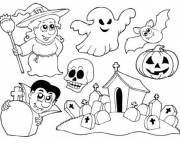 Coloriage Personnages Halloween pour petit
