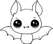 Coloriage Petit Chauve souris halloween &acirc;ge pr&eacute;scolaire