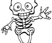Coloriage Petite squelette Halloween pour enfants