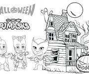 Coloriage PJ Masks cartoon Halloween pour petit