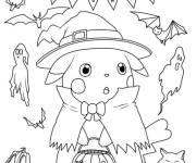 Coloriage Pok&eacute;mon Halloween pour petit avec motif