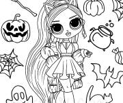 Coloriage Poup&eacute;e Halloween pour petit