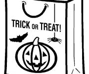 Coloriage Sac de friandises pour Halloween