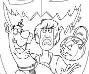 Coloriage Scooby-Doo de dessin anim&eacute; sur le th&egrave;me d'Halloween