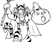 Coloriage Tigre de Disney Halloween pour petit