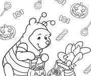 Coloriage Winnie l'ourson et Porcinet Halloween pour petit