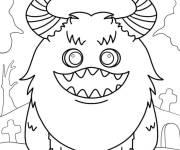 Coloriage Yeti Monstre Halloween