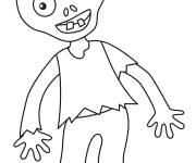 Coloriage Zombi de cartoon pour halloween