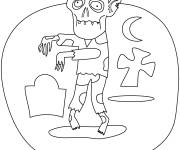 Coloriage Zombie marrant pour Halloween maternelle