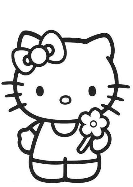 Coloriage et dessins gratuits Hello Kitty adorable à imprimer