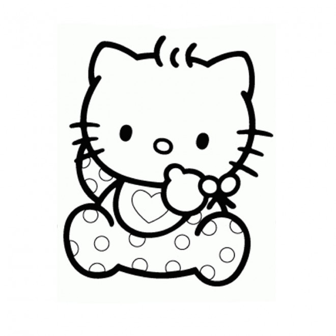 Coloriage Hello Kitty Bébé Dessin Gratuit à Imprimer