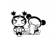 Coloriage Pucca et Gary humoristique