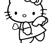 Coloriage et dessins gratuit Hello Kitty Ange d'amour à imprimer