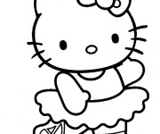 Coloriage Hello Kitty Danseuse de Ballet