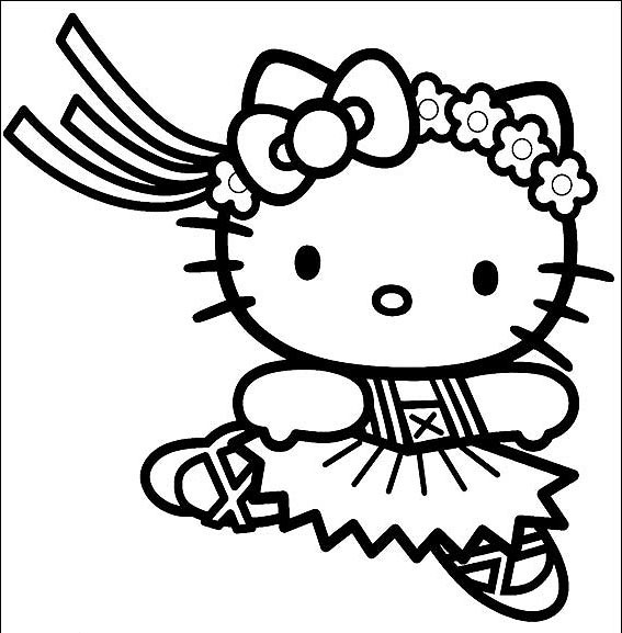 Coloriage Hello Kitty Et Danse Classique Dessin Gratuit A Imprimer