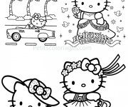 Coloriage et dessins gratuit Hello Kitty Princesse Anniversaire à imprimer