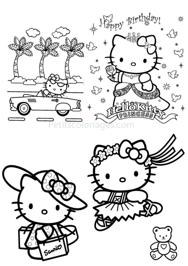 Coloriage Hello Kitty Anniversaire