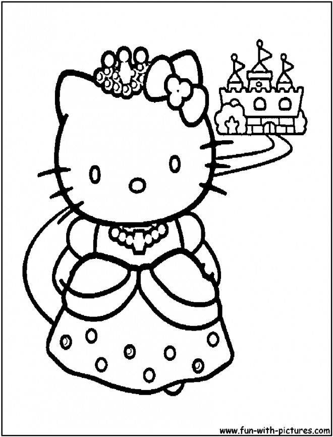 Coloriage Hello Kitty Princesse Pour Enfant Dessin Gratuit à