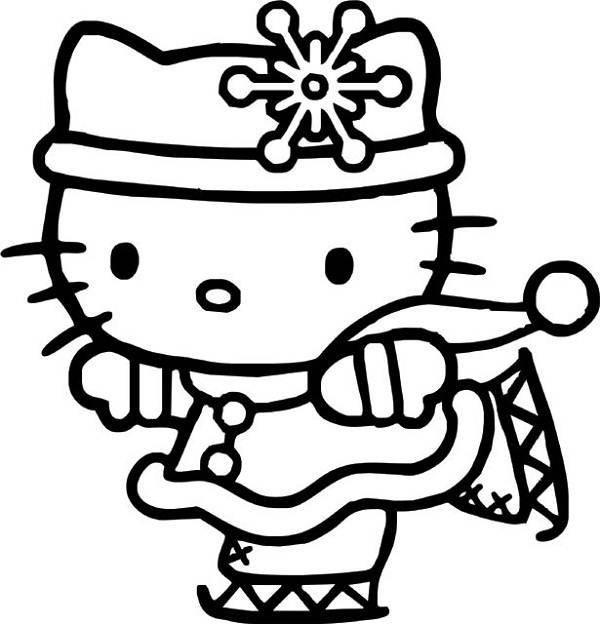 Coloriage Hello Kitty Princesse Skieuse Dessin Gratuit à