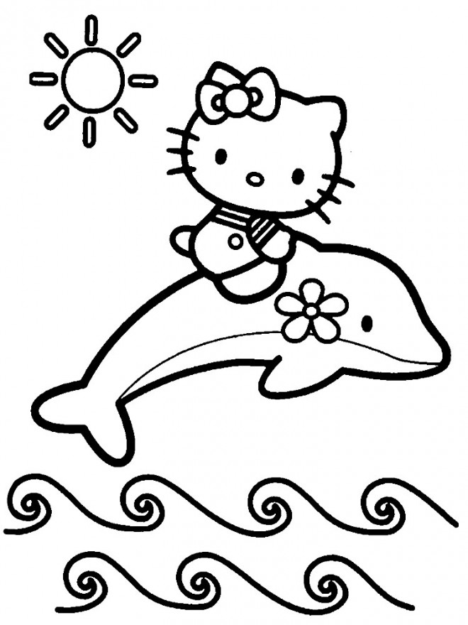 Coloriage Hello Kitty Sirène Sous Le Soleil