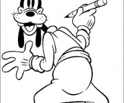 Coloriage et dessins gratuit Dingo Chien drôle de Disney à imprimer