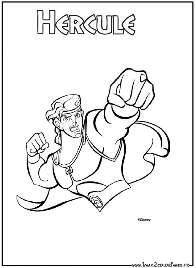 Coloriage et dessins gratuits Héro légendaire Hercule Disney à imprimer