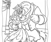 Coloriage et dessins gratuit La Belle et La Bête Disney à imprimer