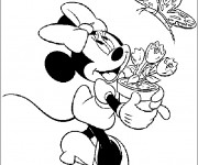 Coloriage Minnie et la Nature