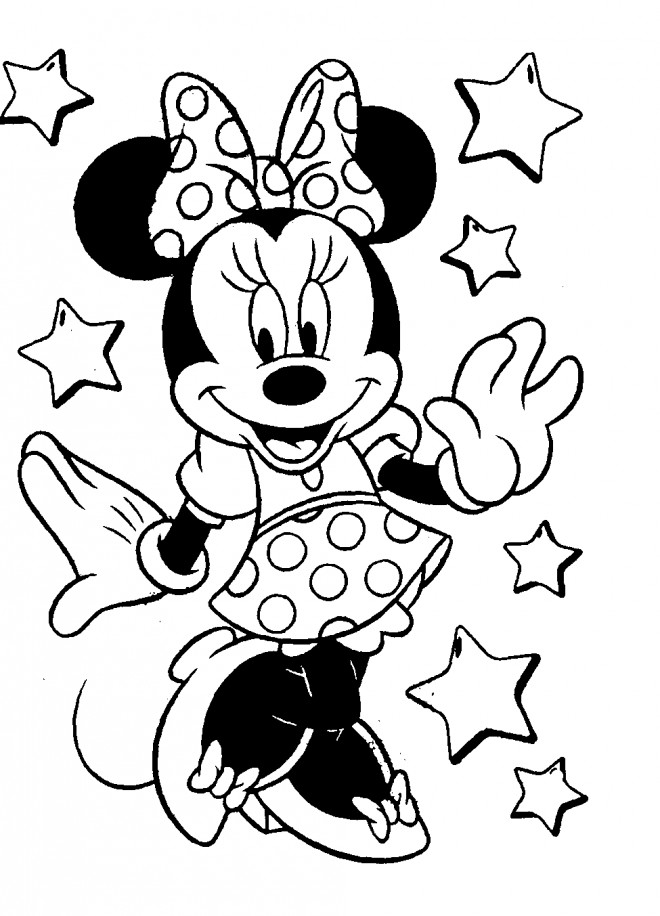 Coloriage Minnie Mouse de Disney dessin gratuit à imprimer